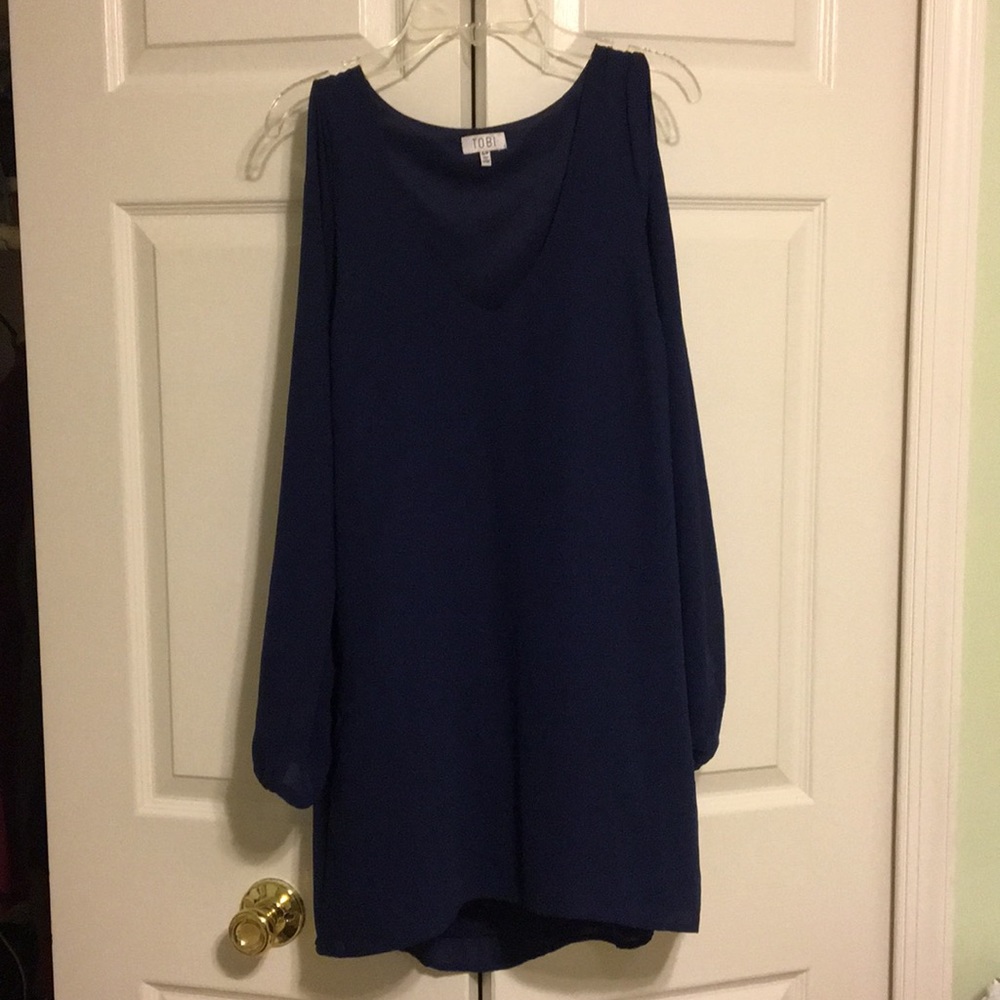 Blue long sleeve dress